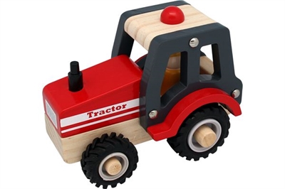 Magni Traktor i træ med gummihjul_0