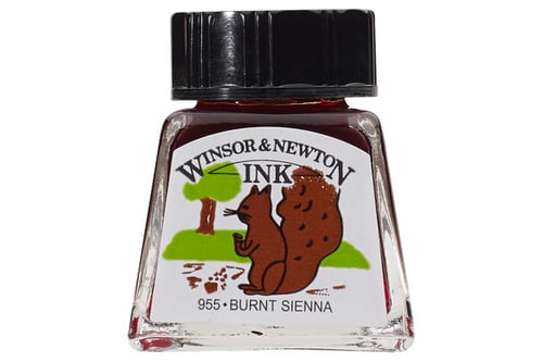 Winsor Drawing Ink 14ML Brændt Sienna 074_1