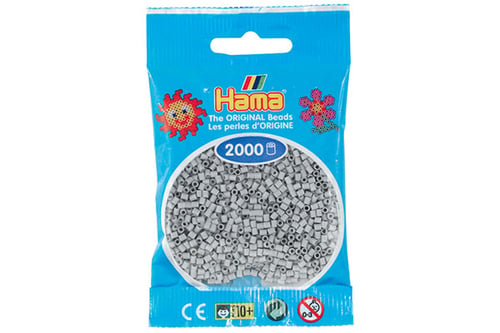 Hama mini perler lys grå - picture