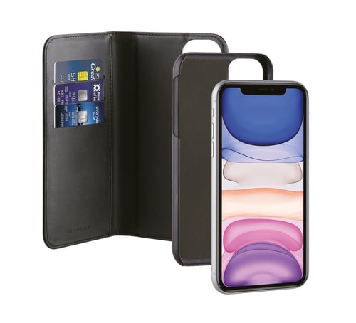 Vivanco 2i1 Wallet Case iPhone 11 Sort   _0