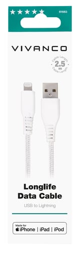 Vivanco Longlife Lightning Kabel 2.5m Weiß_0