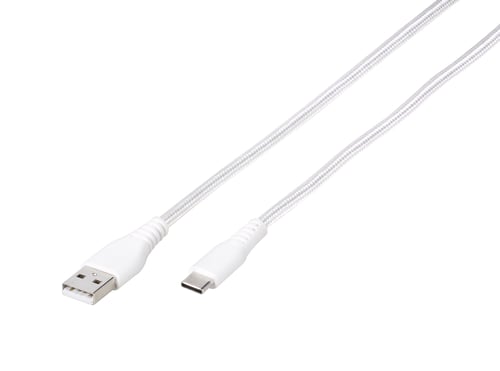 Vivanco Longlife USB-C/-A 2.0 kaapeli 2.5m Hvid   _2
