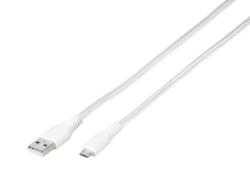 Vivanco Micro USB-kabel lang levetid 2.5m Hvid   _2
