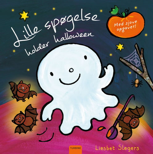 Lille spøgelse holder halloween_0