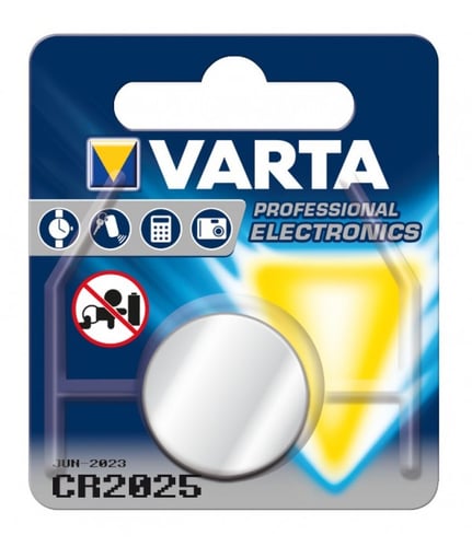Litium knap-cellebatteri Varta CR-2025 3 V Sølv_0
