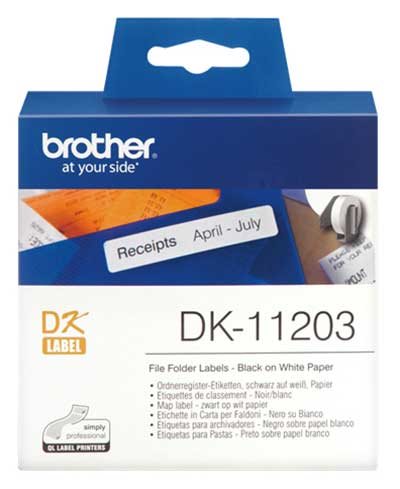 Brother DK-11203 etikett-tejp Svart på vitt