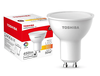 Toshiba PAR16 5,5W (50W+) 450lm 3000K 80Ra ND 120D GU10 LED BULB_0