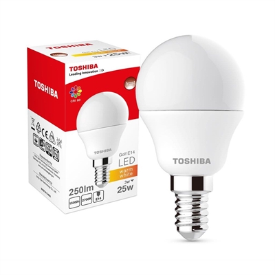 Toshiba Golf 3W (25W) 250lm 2700K 80Ra ND E14 LED BULB_0