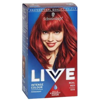 Schwarzkopf Live XXL Hair Dye Permanent 35 Real Red 1 Tube Live Farvecreme  60 ml 1 Flaske Developer 60 ml 1 Pose Care Conditioner 22.5 ml | Pluus.no