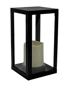 Lykta 20 cm med LED-blockljus & timer_1