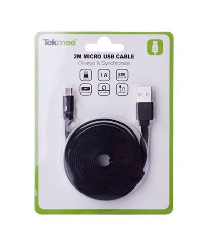 Micro Usb Kabel 2 med Sort Flad_0