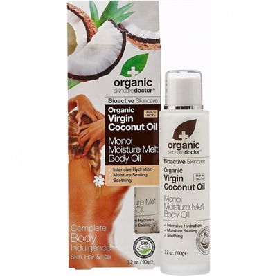 Dr. Organic, Virgin Coconut Oil Monoi Moisture Melt Body Oil, 90 g._0