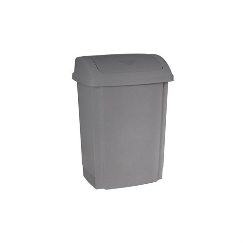 Avfallsbehållare med svänglock 10 liter Silver - picture