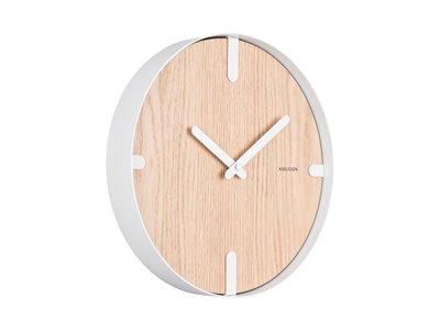 Väggklocka Prickad ekfaner vit_3