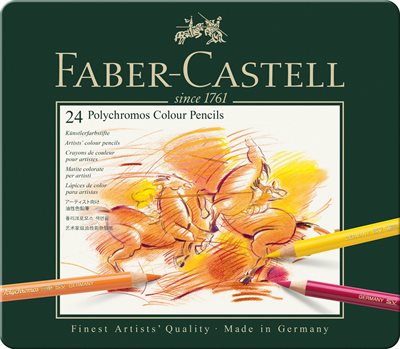 Faber-Castell - Polychromos colour pencil, tin of 24 (110024)_0