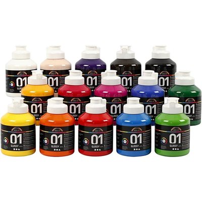 A-Color - Acrylic Paint - Glossy - 15 x 500ml (32000)_0