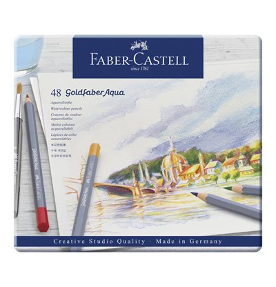 Faber Castell - Goldfaber akvarel farveblyamter i metalæske, 48 stk (114648)_0