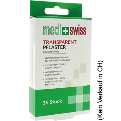 Bandage Medi+Swiss Strips Transparent 36'_0