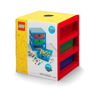 <div>LEGO Opbevaringsreol med 3 skuffer - Rød</div>_0