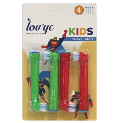 Lov'yc electric toothbrush refill 4' Superheroes minibox 12'_0