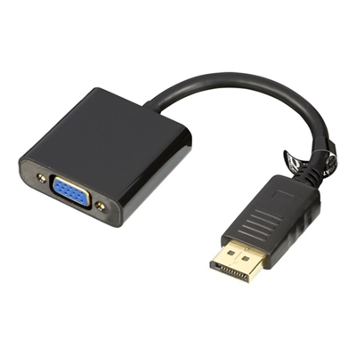 Deltaco, Adapter DisplayPort male to VGA female 0,2m Black_0