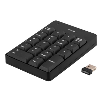 Deltaco, Wireless numeric keypad, 18 keys, nano-receiver_0