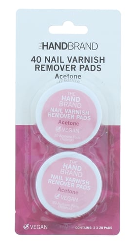 The Hand Brand Nail Varnish Remover Pads With Acetone 2x20'_0