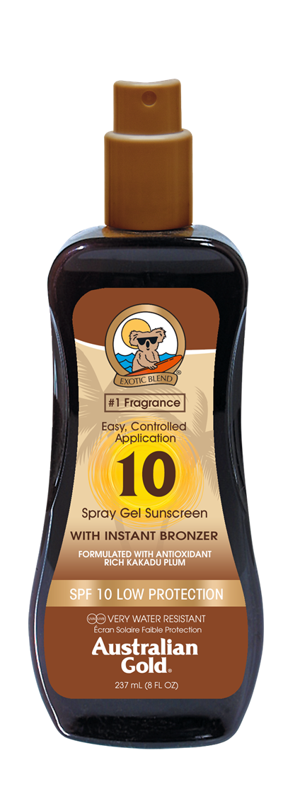 Australian Gold - Sunscreen Spray Gel w. Instant Bronzer 237 ml - SPF 10_0