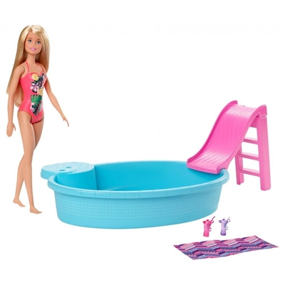 Barbie - Dukke og Pool Legesæt (GHL91) - picture