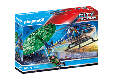 PLAYMOBIL - Police helicopter - Parachute pursuit (70569)_0