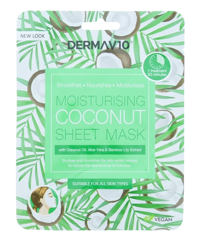 Derma V10 Moisturising Coconut Sheet Mask_0