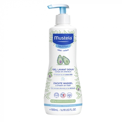 Mustela skånsom vaskegel baby hår og krop 500 ml  - picture