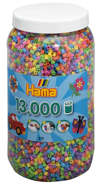 HAMA Beads - Midi - Pastel Mix, 13.000 pcs (211-50)_0