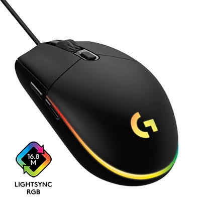 Logitech - G203 LIGHTSYNC Gaming Mouse Black_0