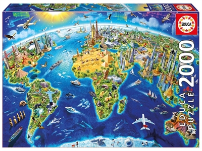Educa - Puzzle 2000 - World Landmarks Globus (017129)_0