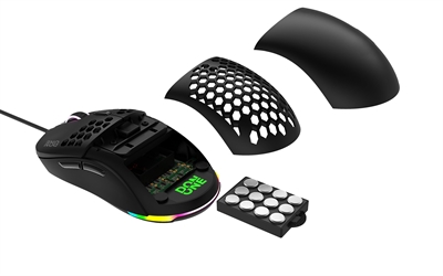 ​DON ONE - GM500 RGB - Letvægts  Gamer mus med LED lys -  SORT (PMW 3389)_0