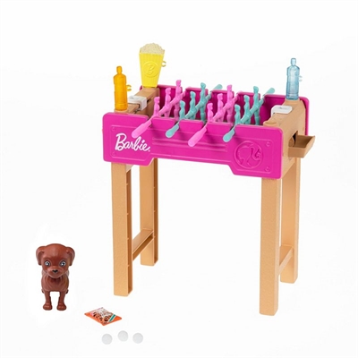 Barbie - Bordfodbold og Kæledyr Mini Legesæt (GRG77) - picture