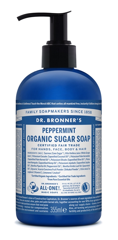 Dr. Bronner's - Organic Sugar Soap Peppermint 355 ml_0
