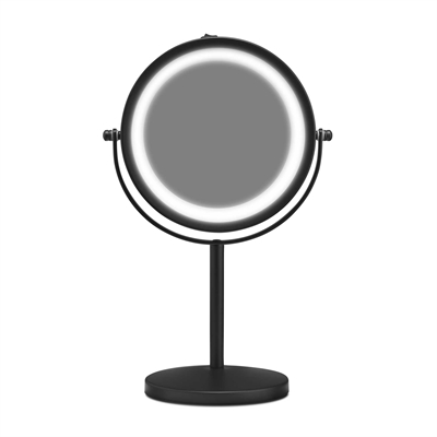 Gillian Jones - Table Mirror w. Strong LED Light - Mat Black_0