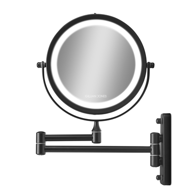 Gillian Jones - Double-Sided Wall Mirror w. LED Light & x10 Magnification - Black_0