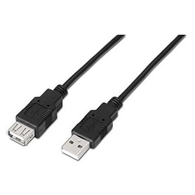 Extension Lead NANOCABLE 10.01.0203-BK 1,8 m USB female plug Male Plug Black_0