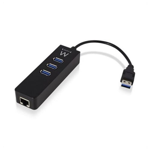 USB Hub Ewent EW1140 3 x USB 3.1 RJ45 Plug and Play - picture