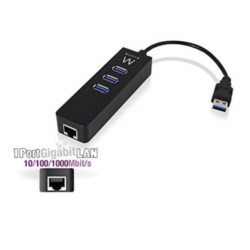 USB Hub Ewent EW1140 3 x USB 3.1 RJ45 Plug and Play_3