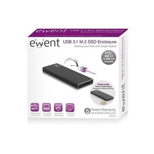 Ekstern Boks Ewent EW7023 SSD M2 USB 3.1 Aluminium - picture