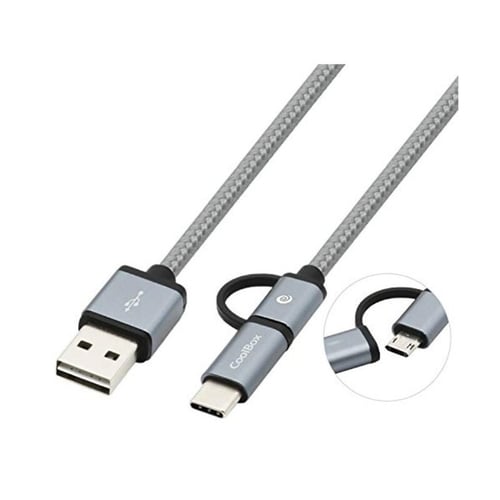 USB-kabel til Micro USB og USB C CoolBox COO-CAB-U2MC, Blå_3