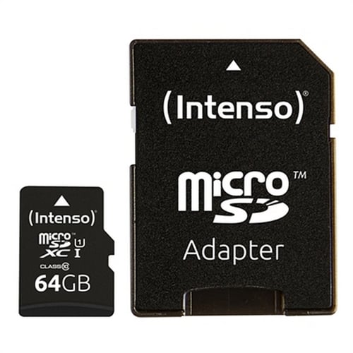 Mikro-SD-hukommelseskort med adapter INTENSO 34234 UHS-I XC Premium Sort, 64 GB_0