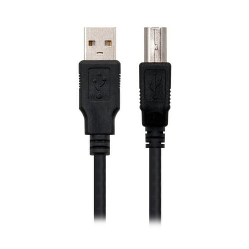 USB 2.0 A til USB B-kabel NANOCABLE 10.01.0102-BK Sort (1 M) - picture