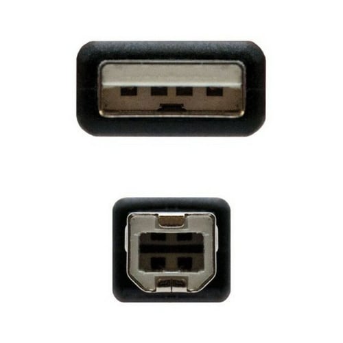 USB 2.0 A til USB B-kabel NANOCABLE 10.01.0102-BK Sort (1 M)_1