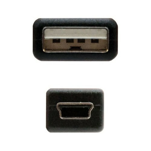 USB til mini USB-kabel NANOCABLE 10.01.0401 Sort (1 M)_0