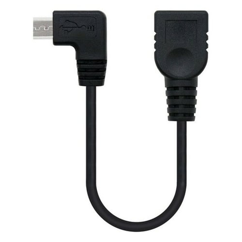 USB 2.0 A til USB B-kabel NANOCABLE 10.01.3600 15 cm Han-stik/hun-stik Sort_0